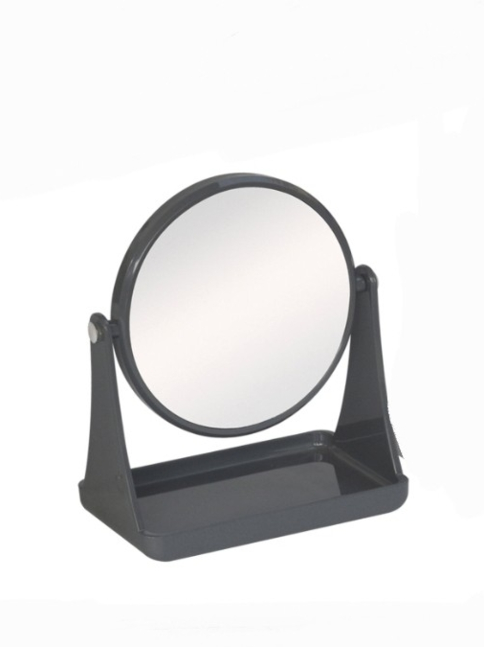 Mainstays Gray Round Double Sided Vanity Mirror with Tray BNIB